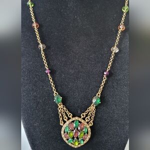 Vintage Monet Genuine Semi- Precious Stones Necklace